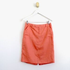 NEW! Sunny Leigh 100% Linen Skirt Coral Pink SZ 6P